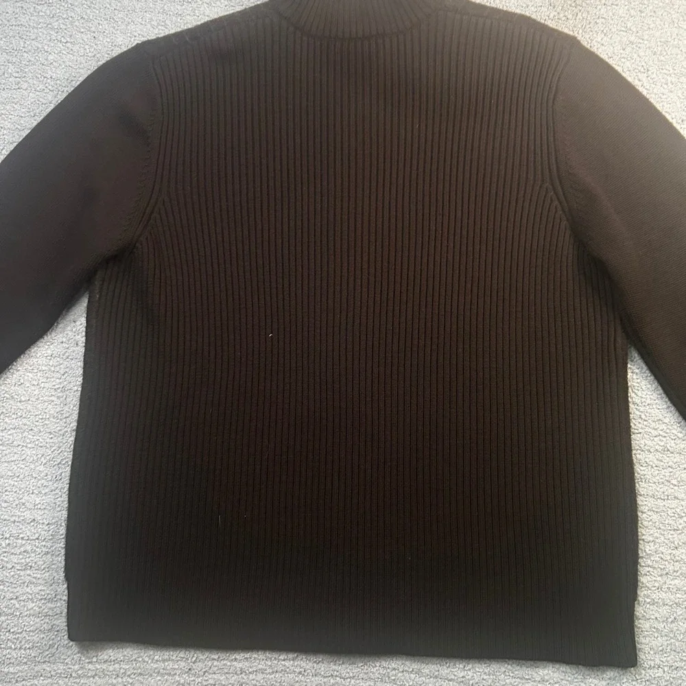 Banana Republic Sweater Full Zip Merino XL Brown Quiet Luxury Old Money